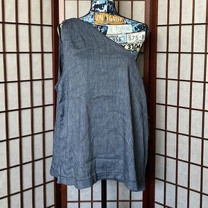 LOFT One Shoulder Chambray top Sz XL